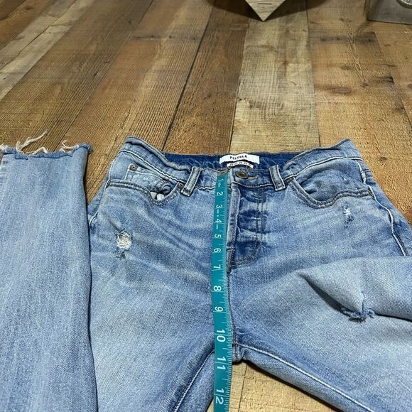 PISTOLA JEANS WOMENS SIZE 25 P6027AXS-WSP Distressed Raw Hem Straight - Picture 2 of 12
